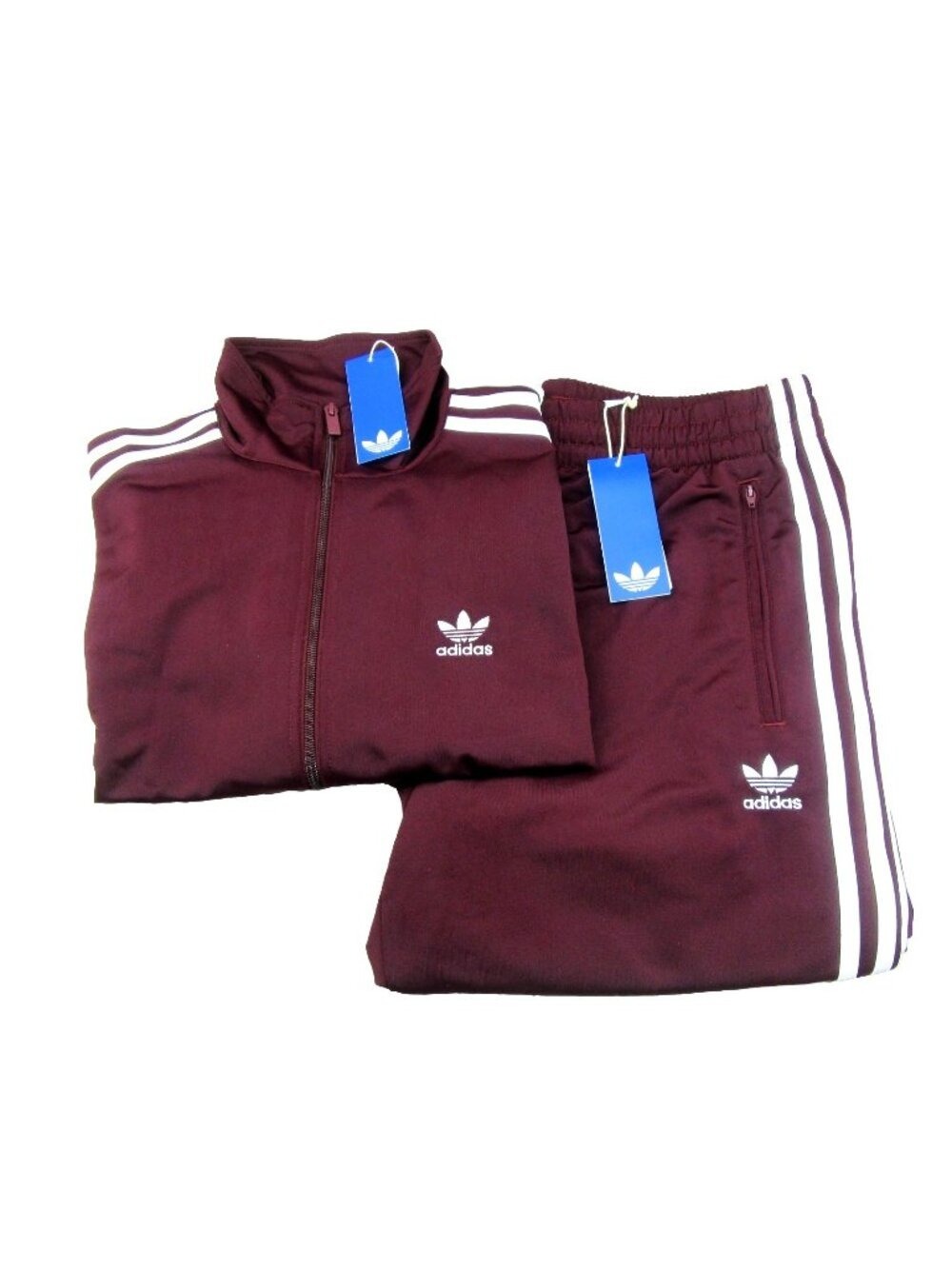 Adidas Originals Firebird Track Pants Jacket Jump Suit Men's Sz Large Maroon NEW